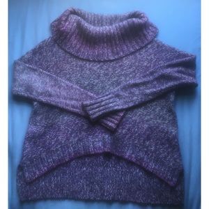 AE cozy purple sweater w/ loose cowl neckline